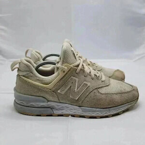 New Balance Mens Tan 574 Suede Lace Up Athletic Sneaker Running Shoes Size 7.5